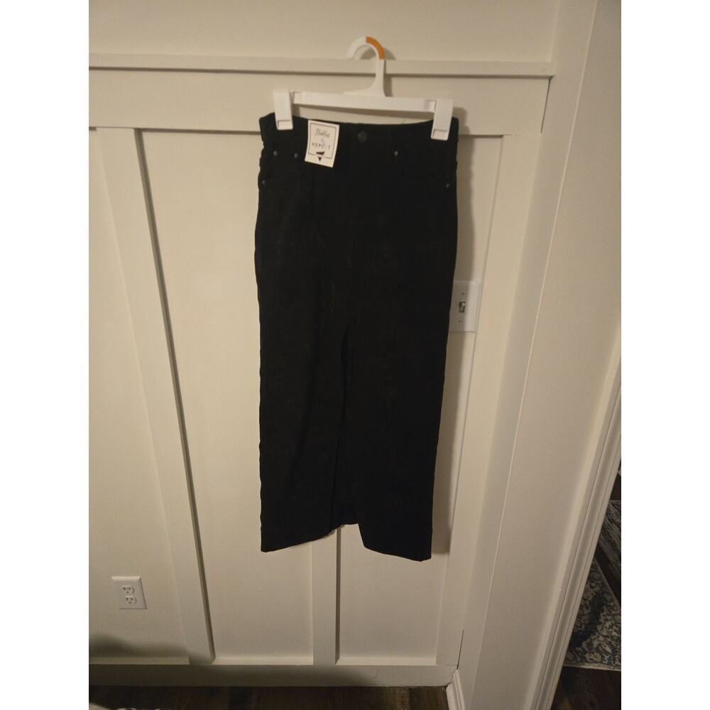 Jade by Jane Black High-Waist Denim Maxi Skirt with Front Slit